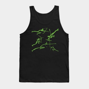 Green Bowmen Minimalist Paleolithic Cave Art Bow Fight Tank Top